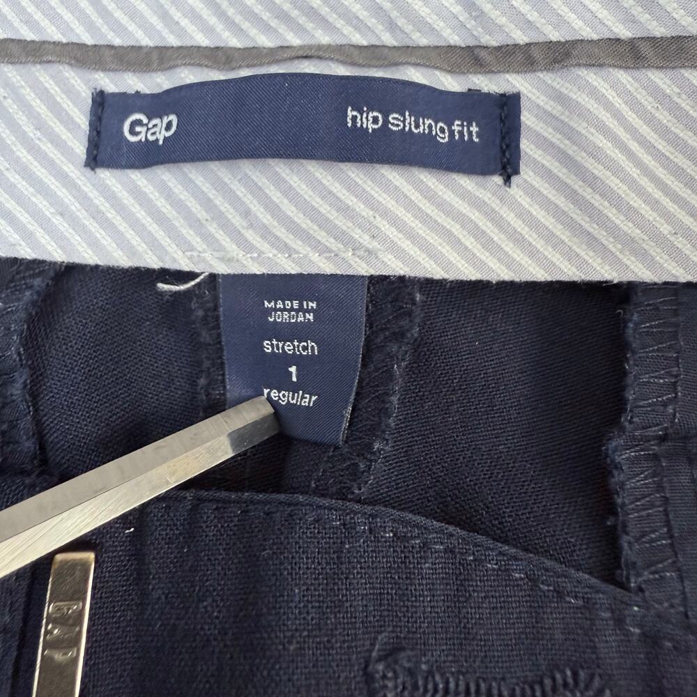 Gap Hip Slung Stretch Navy Casual Dress Pants Slim Everyday Classic Trouser Cut - Picture 9 of 16